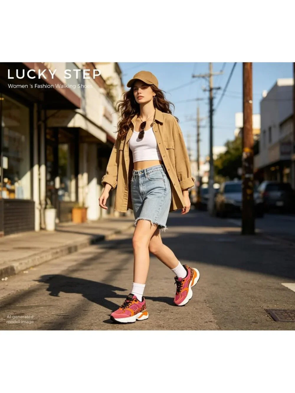 Women's Fuchsia Lightweight Non Slip Chunky Color Block Fashion Sneakers